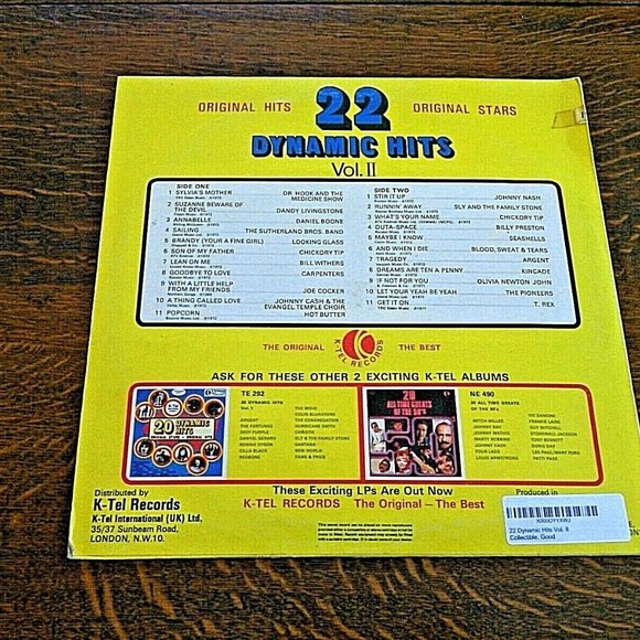 Vinyl LP Various 22 Dynamic Hits - Vol. II  K-Tel Records 1972 Compilation Album - Picture 12 of 16